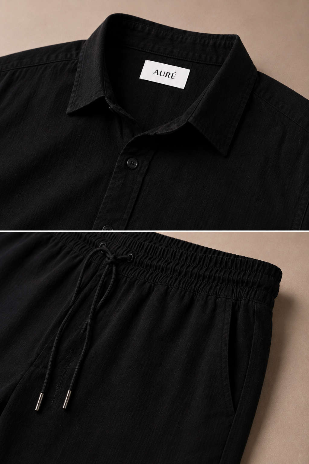 A U R É | Coastal Linen Set Midnight Black