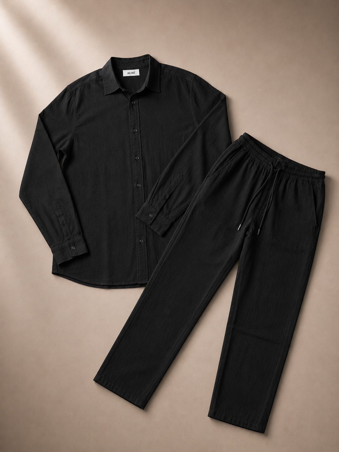 A U R É | Coastal Linen Set Midnight Black