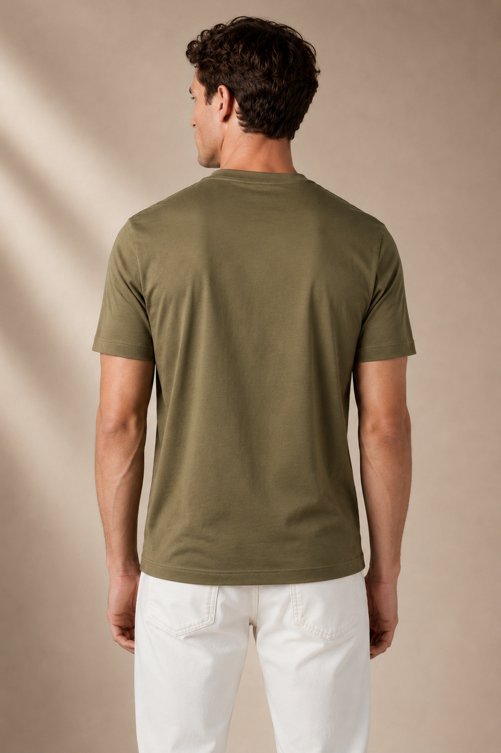 A U R É | Mercerized T-Shirt Olive Green