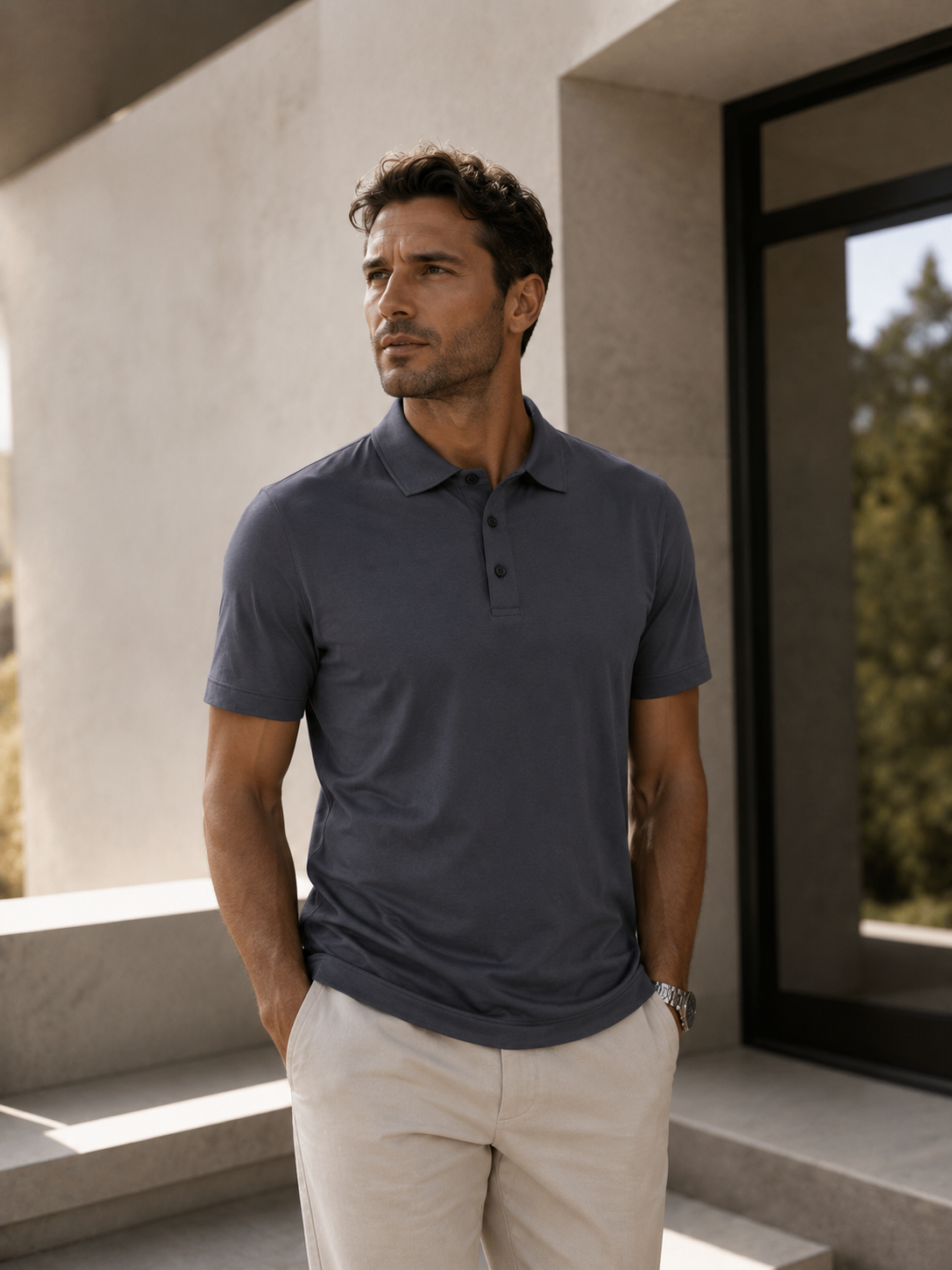 A U R É | Mercerized Polo Ash Grey