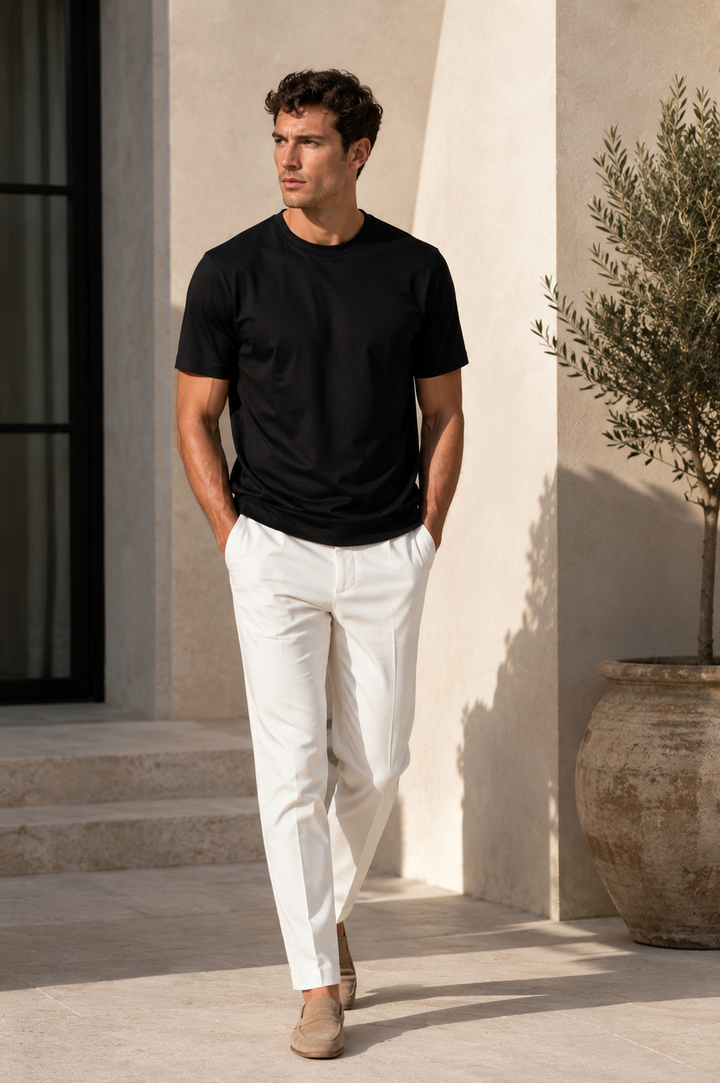 A U R É | Mercerized T-Shirt Midnight Black