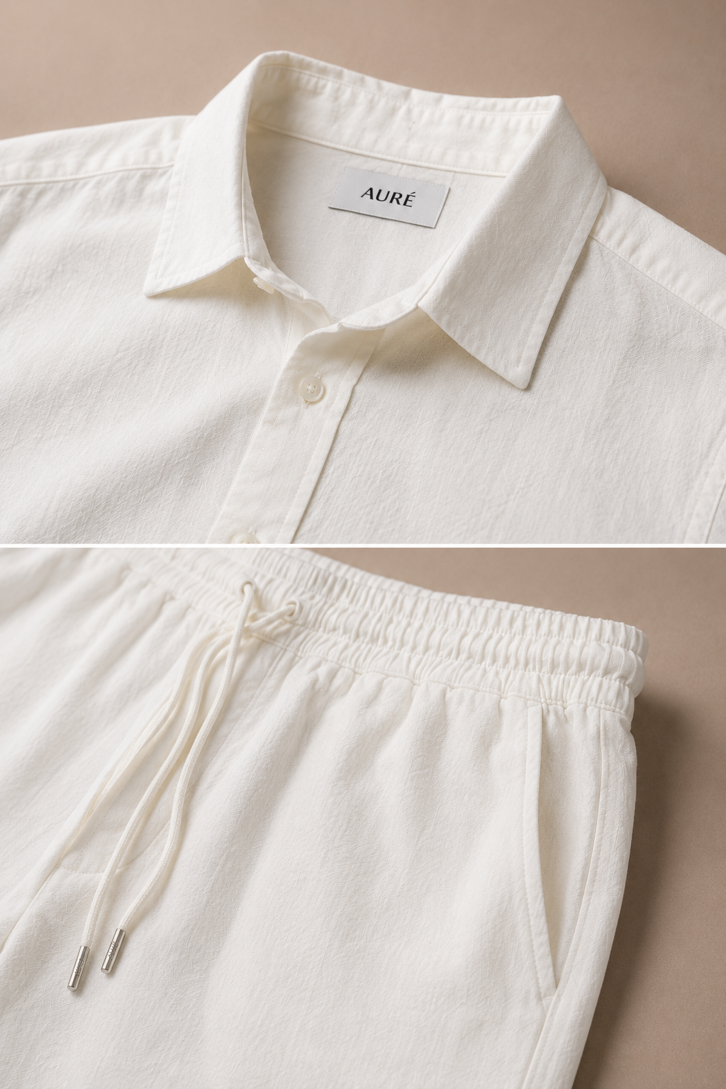 A U R É | Coastal Linen Set Ivory White