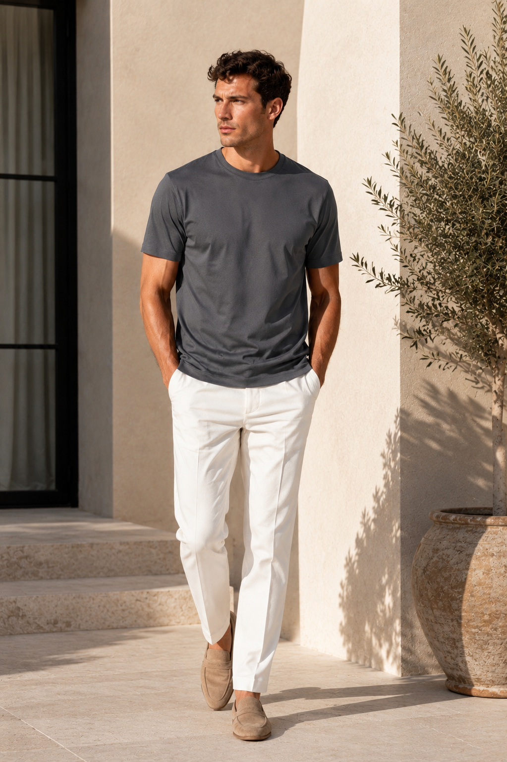 A U R É | Mercerized T-Shirt Ash Grey
