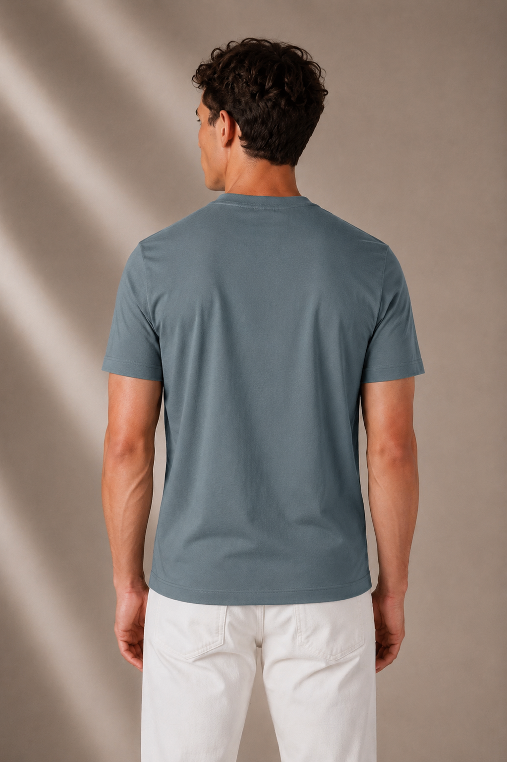 A U R É | Mercerized T-Shirt Steel Blue
