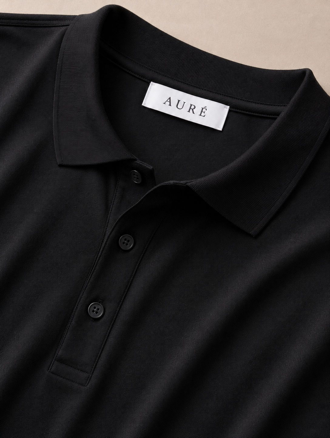 A U R É | Mercerized Polo Midnight Black
