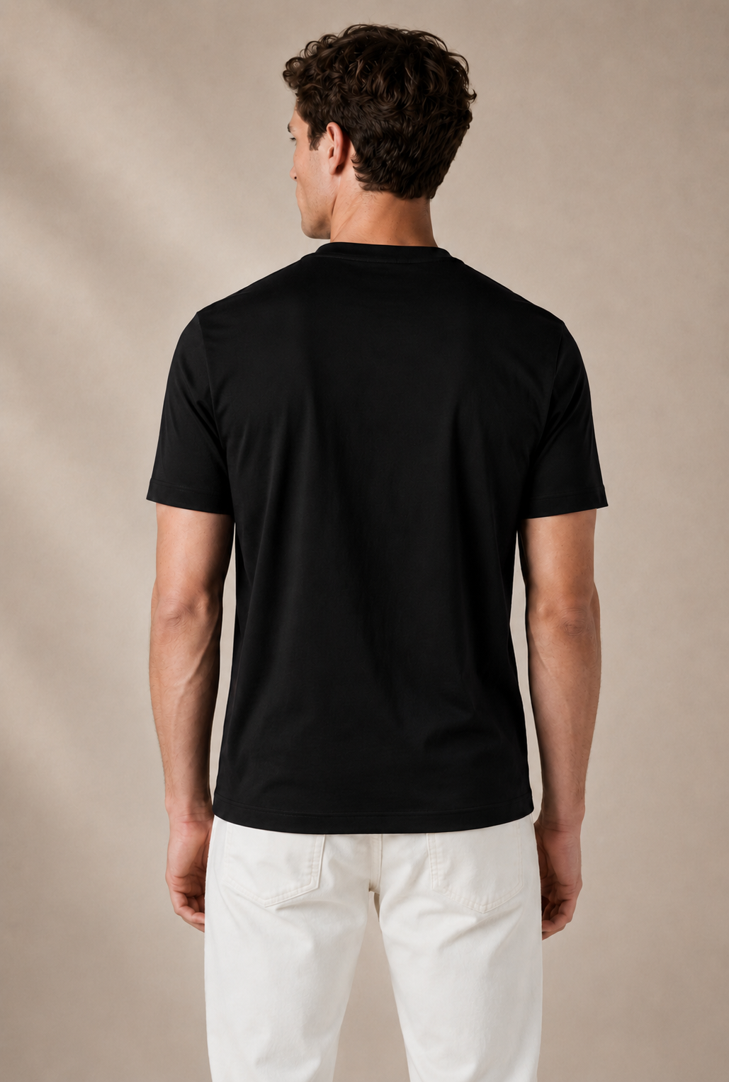 A U R É | Mercerized T-Shirt Midnight Black